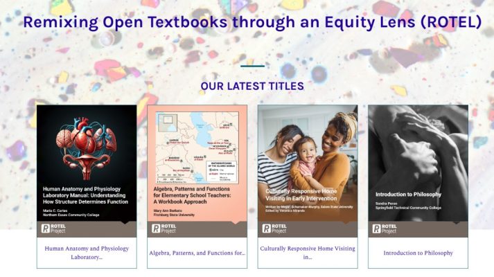 textbooks that showcase adapting OER with ROTEL
